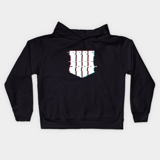 Black Ops 4 Logo Glitch Effect White Kids Hoodie